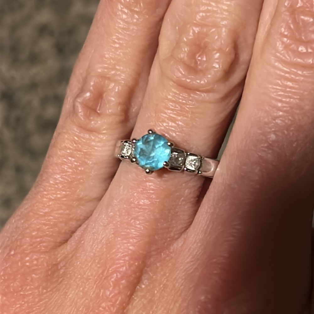 925 Sterling/Real Aquamarine Ring-6